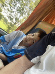 Tim and Max in the bus from the Safaripark Beekse Bergen to school