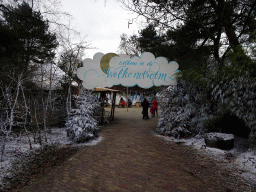 The entrance to the Wolkendroom area at the Safariplein square at the Safaripark Beekse Bergen, during the Winterdroom period