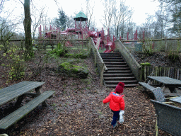 Max walking to the playground at the Safariplein square at the Safaripark Beekse Bergen, during the Winterdroom period