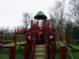 Max at the playground at the Safariplein square at the Safaripark Beekse Bergen, during the Winterdroom period