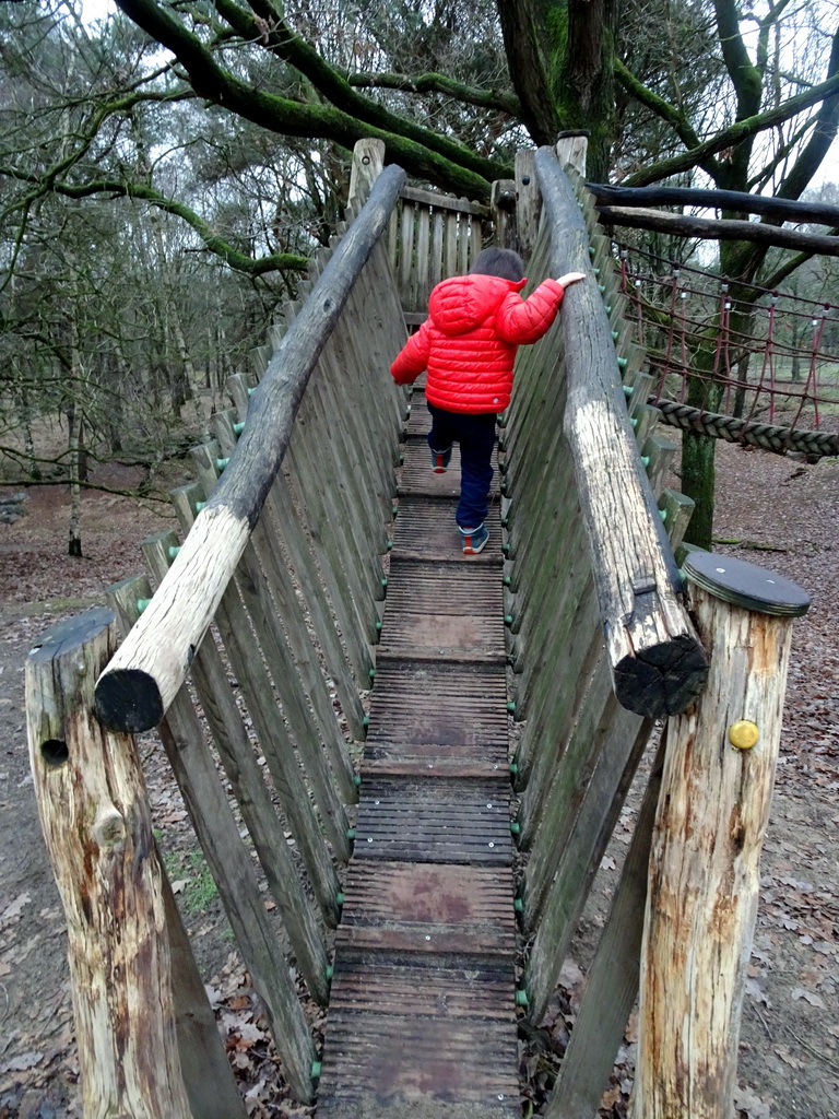 Max at the playground near the Ranger Camp at the Safaripark Beekse Bergen, during the Winterdroom period