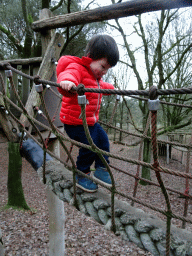 Max at the playground near the Ranger Camp at the Safaripark Beekse Bergen, during the Winterdroom period