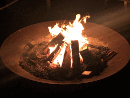 Bonfire at the Kongoplein square at the Safaripark Beekse Bergen, during the Winterdroom period, by night