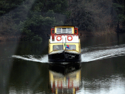 Safari boat at the Safaripark Beekse Bergen, viewed from the car during the Autosafari