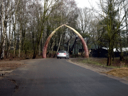 Gate at the end of the Autosafari at the Safaripark Beekse Bergen, viewed from the car