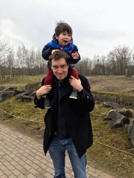 Tim and Max near the Giraffe enclosure at the Safaripark Beekse Bergen