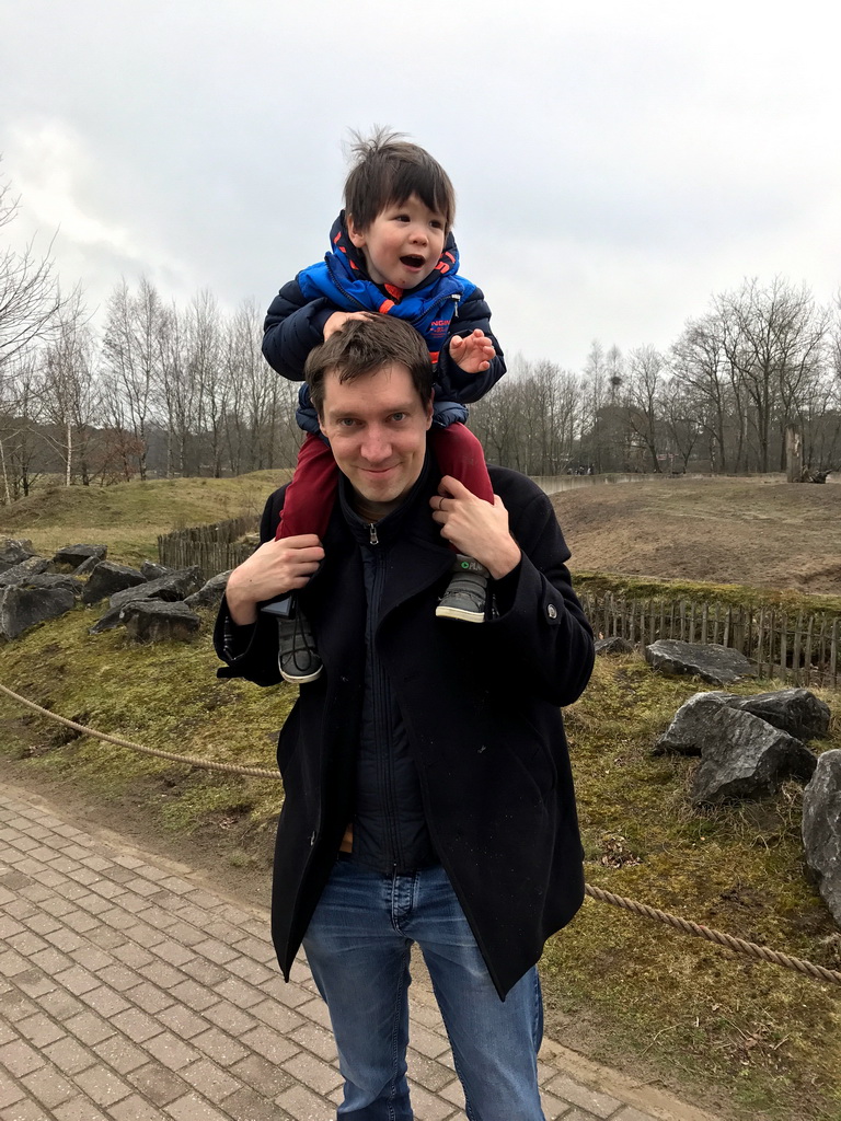 Tim and Max near the Giraffe enclosure at the Safaripark Beekse Bergen