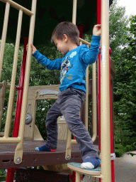 Max at the playground near the Hamadryas Baboons at the Safaripark Beekse Bergen