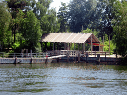 The pier at the Kongoplein square, viewed from the safari boat during the Boatsafari