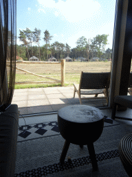 The Masai Mara area of the Safari Resort at the Safaripark Beekse Bergen, viewed from the living room of our holiday home