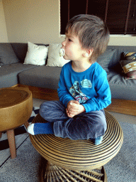 Max in the living room in our holiday home at the Safari Resort at the Safaripark Beekse Bergen