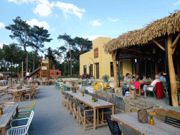 Terrace of Restaurant Moto and the playground at Karibu Town at the Safari Resort at the Safaripark Beekse Bergen