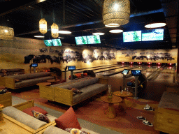 Interior of the Bowling Alley at the Pamoja Lounge at Karibu Town at the Safari Resort at the Safaripark Beekse Bergen