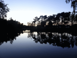 The Bahari Beach area and treehouses at the Safari Resort at the Safaripark Beekse Bergen, at sunset