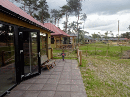 Max on the terrace of our holiday home at the Safari Resort at the Safaripark Beekse Bergen