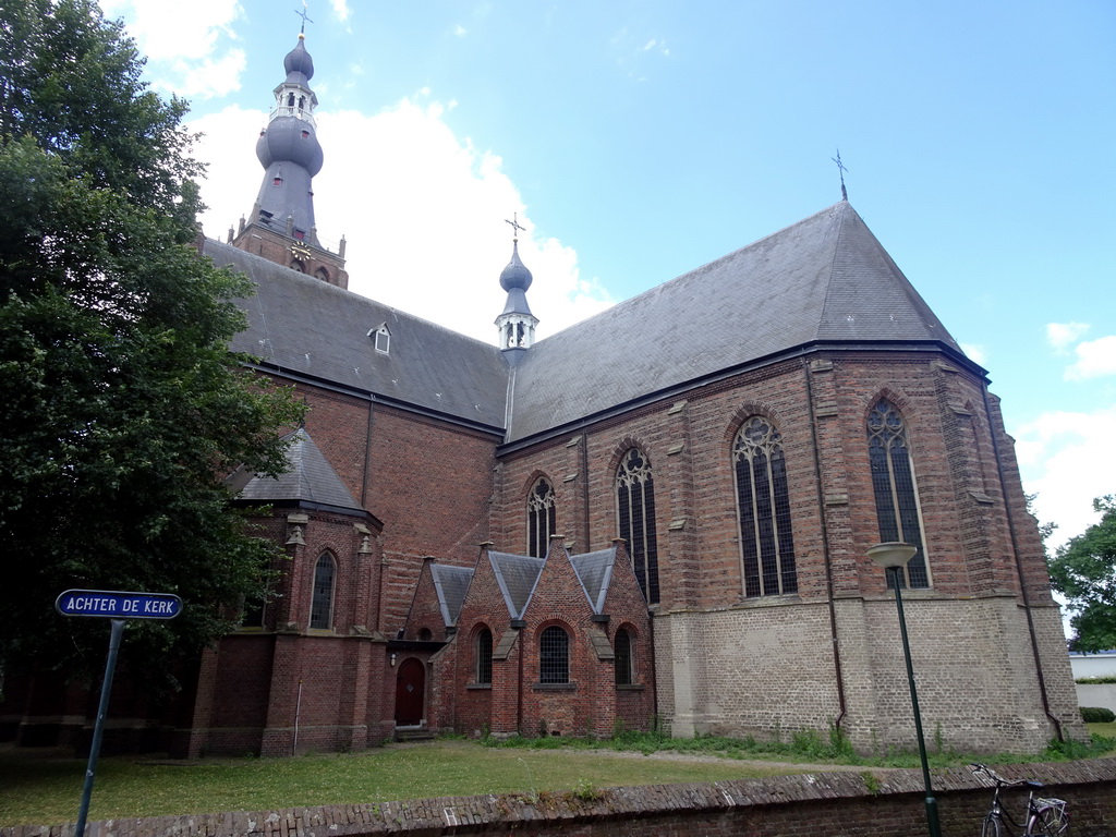 Back side of St. Peter`s Church at the Achter de Kerk street