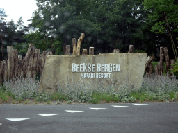 Rock with inscription at the entrance to the Safari Resort at the Safaripark Beekse Bergen at the Tilburgseweg street