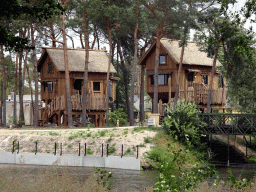 Treehouses and the Bahari Beach area at the Safari Resort at the Safaripark Beekse Bergen