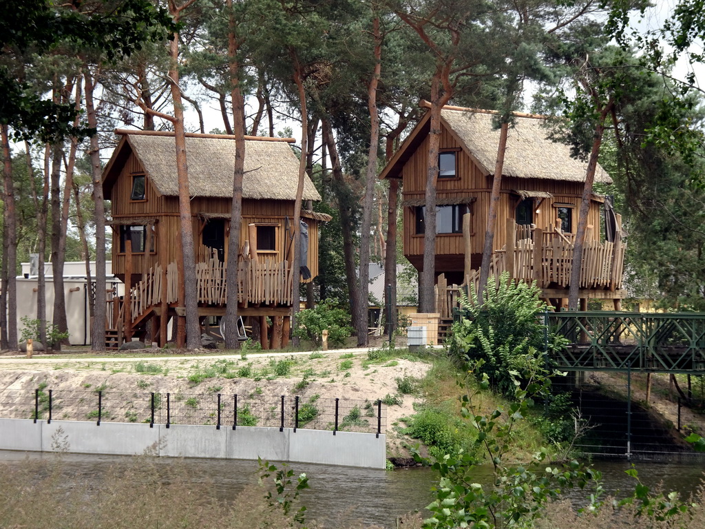Treehouses and the Bahari Beach area at the Safari Resort at the Safaripark Beekse Bergen