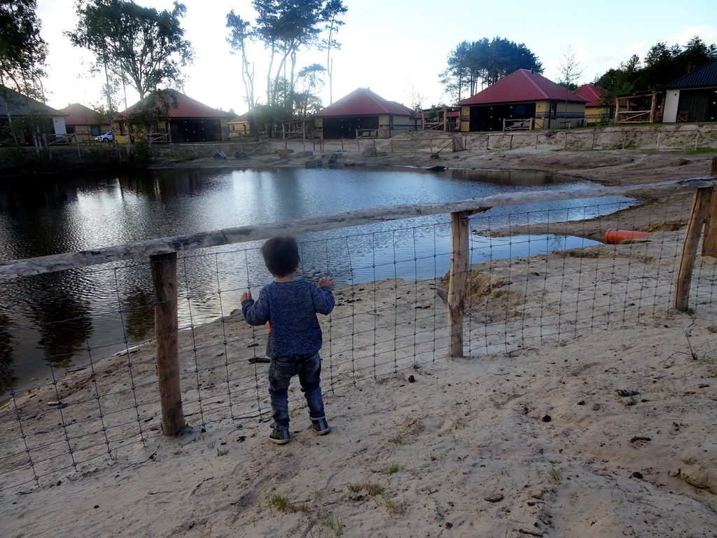 Max with a Seal at the Bahari Beach area at the Safari Resort at the Safaripark Beekse Bergen