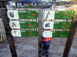 Max with explanations on the animals living in the Masai Mara area of the Safari Resort at the Safaripark Beekse Bergen