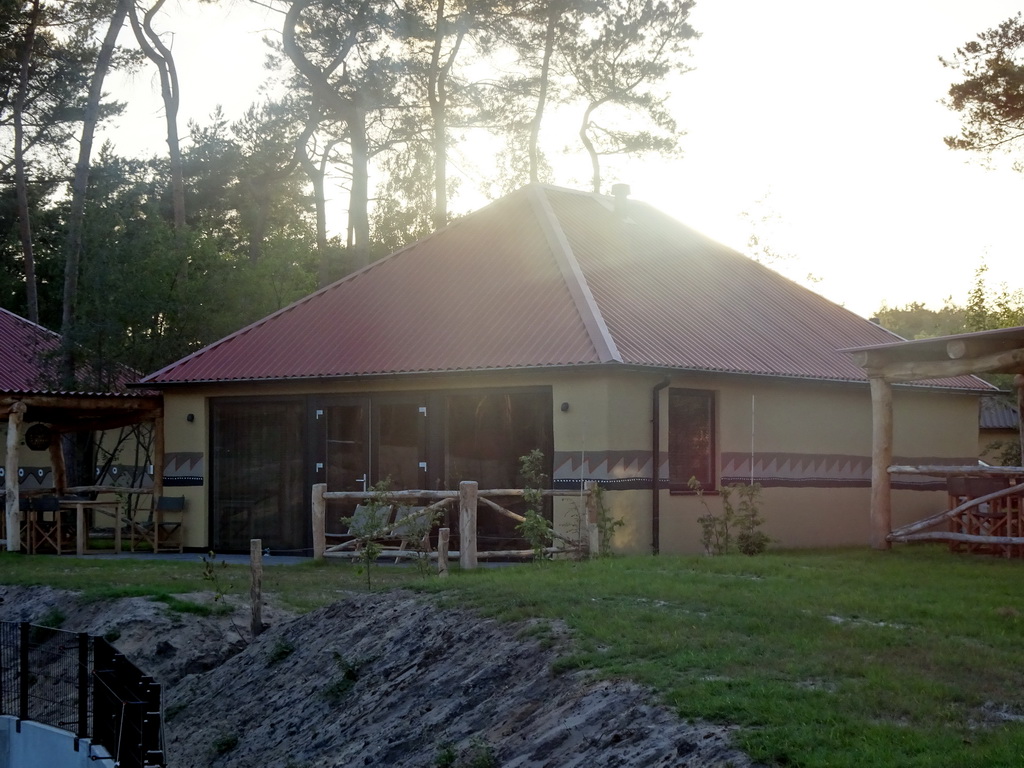Our holiday home at the Safari Resort at the Safaripark Beekse Bergen, viewed from the viewing point nearby