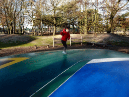 Max on the trampoline near the Kongo restaurant at the Safaripark Beekse Bergen
