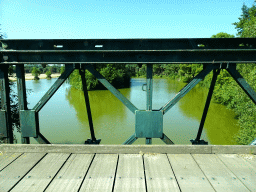 Bridge over a river at the Safaripark Beekse Bergen, viewed from the car during the Autosafari