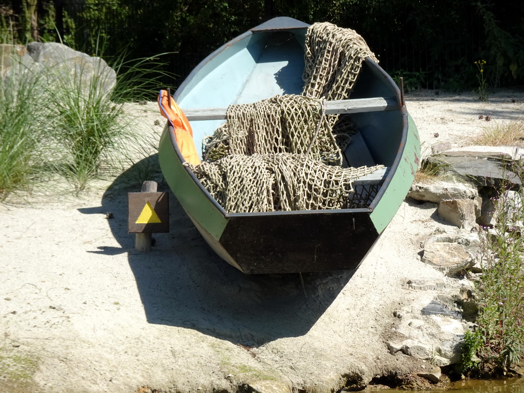 Fishing boat at the African Penguin enclosure at the Safaripark Beekse Bergen