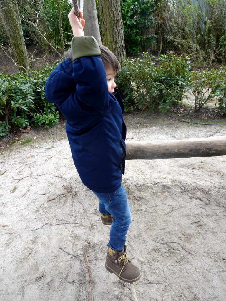 Max at the playground near the Elephant enclosure at the Safaripark Beekse Bergen