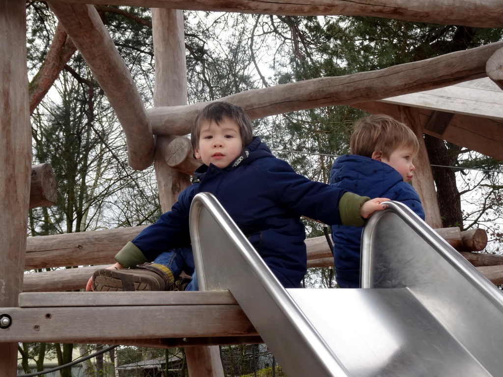 Max at the playground at the Afrikadorp village at the Safaripark Beekse Bergen