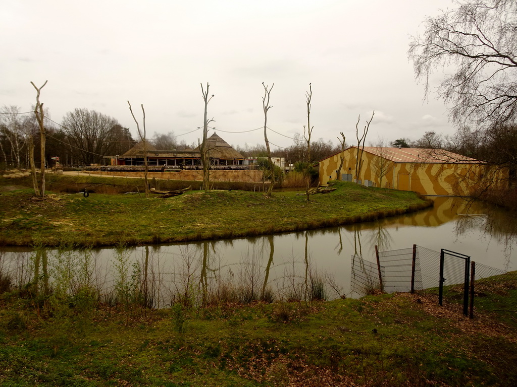 The Safari Restaurant and the monkey enclosure at the Safaripark Beekse Bergen