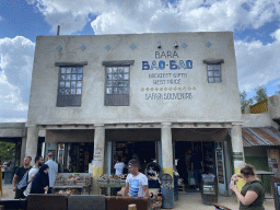 Front of the Bao Bao restaurant and Zawadi souvenir shop at the Safariplein square at the Safaripark Beekse Bergen