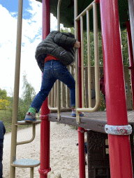 Max at the playground near the Hamadryas Baboons at the Safaripark Beekse Bergen