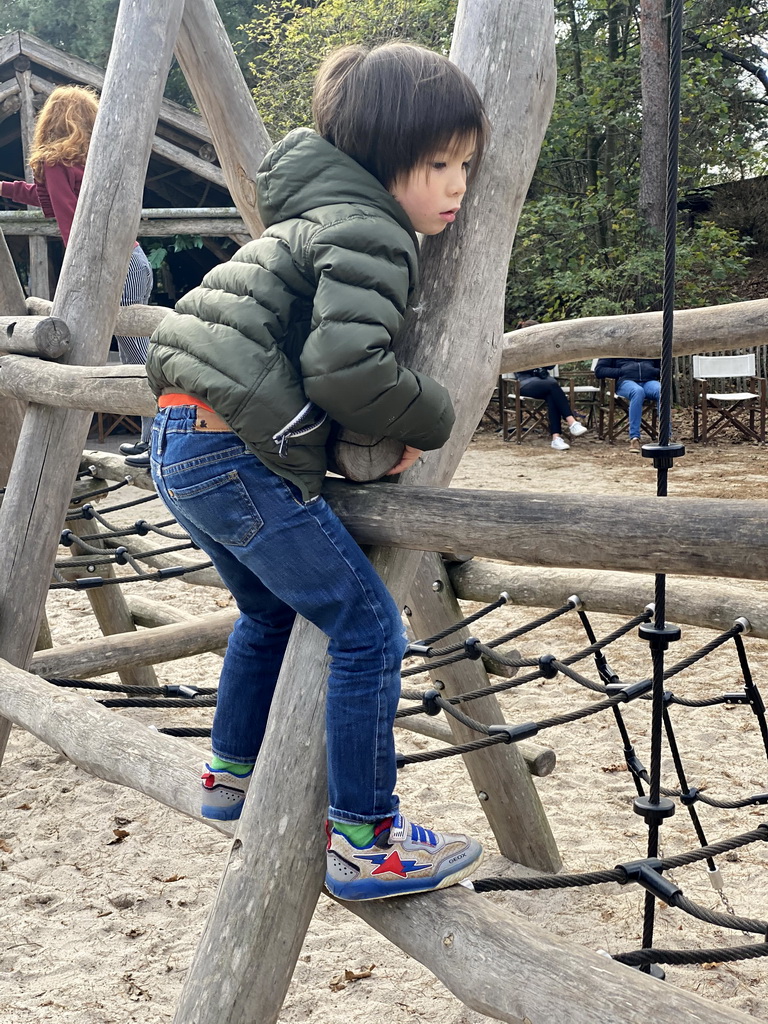 Max at the playground of the Afrikadorp village at the Safaripark Beekse Bergen