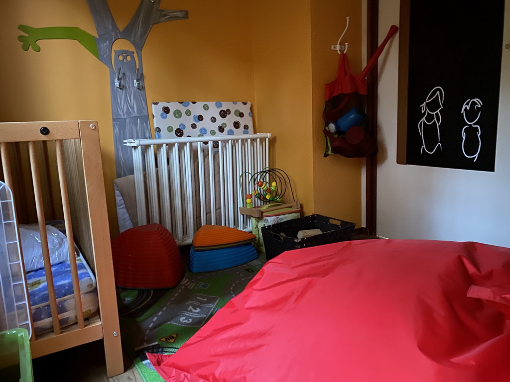 Interior of the playroom of our holiday home at the Landal Miggelenberg holiday park, viewed from the second bedroom