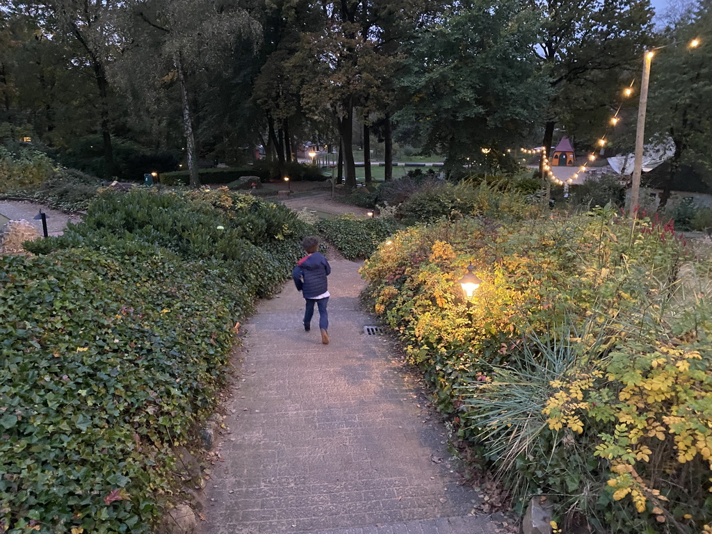 Max running to the main playground at the Landal Miggelenberg holiday park