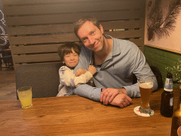 Tim and Max at the Brasserie Miggelenberg restaurant at the Landal Miggelenberg holiday park