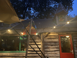 Facade of Bollo`s Club at the Landal Miggelenberg holiday park, by night