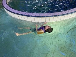 Max at the swimming pool at the Landal Miggelenberg holiday park