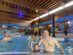 Tim and Max at the swimming pool at the Landal Miggelenberg holiday park