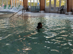 Max at the swimming pool at the Landal Miggelenberg holiday park