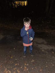 Max at the Landal Miggelenberg holiday park, by night