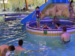 Max at the swimming pool at the Landal Miggelenberg holiday park