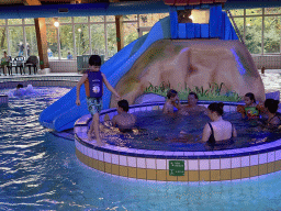 Max at the swimming pool at the Landal Miggelenberg holiday park