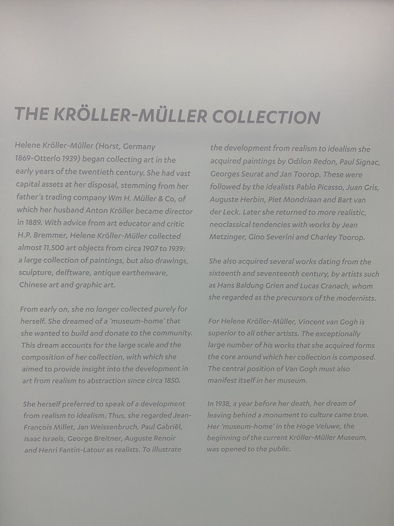Information on the Kröller-Müller collection at the entrance to Expo 3 at the Kröller-Müller Museum