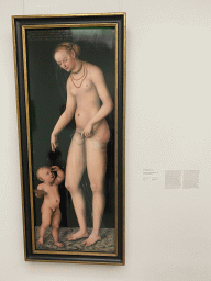 Painting `Venus with Amor the honey thief` by Lucas Cranach the Elder at Expo 3 at the Kröller-Müller Museum, with explanation