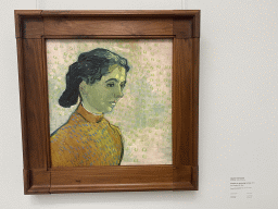 Painting `Portrait of a young woman` by Vincent van Gogh at the Van Gogh Gallery at the Kröller-Müller Museum, with explanation