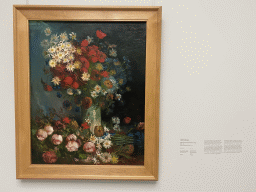Painting `Still life with meadow flowers and roses` by Vincent van Gogh at the Van Gogh Gallery at the Kröller-Müller Museum, with explanation