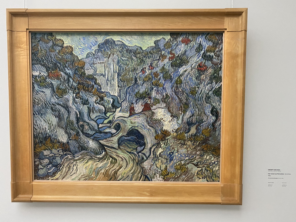 Painting `The ravine (Les Peiroulets)` by Vincent van Gogh at the Van Gogh Gallery at the Kröller-Müller Museum, with explanation